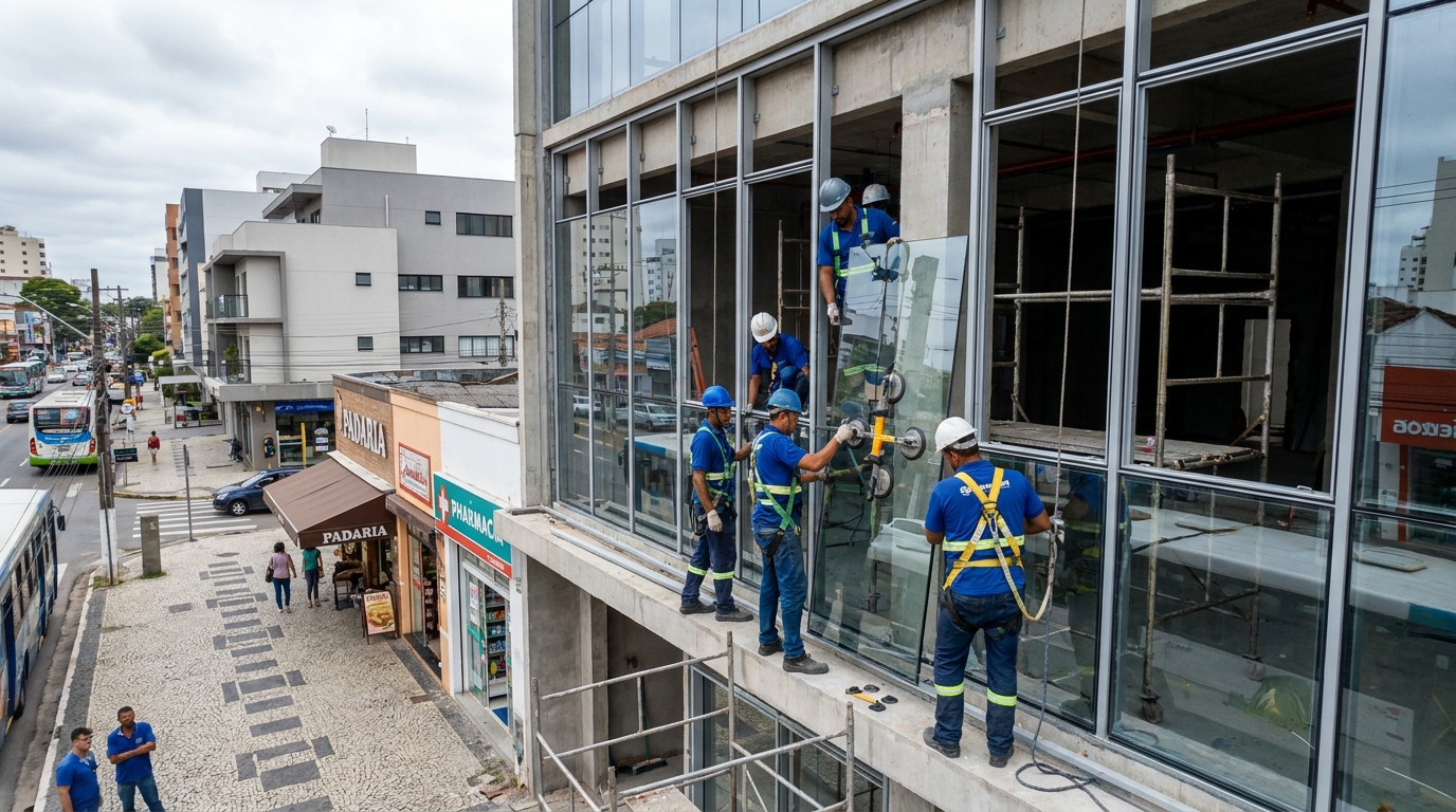 Fachada de Vidro na Morada da Lua, Campos dos Goytacazes‑RJ